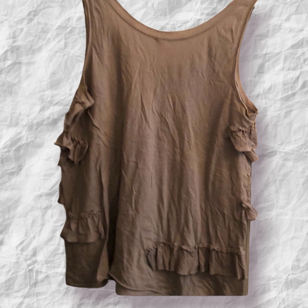 Stone Gray Ruffled Tank Blouse - Picture 2 of 2